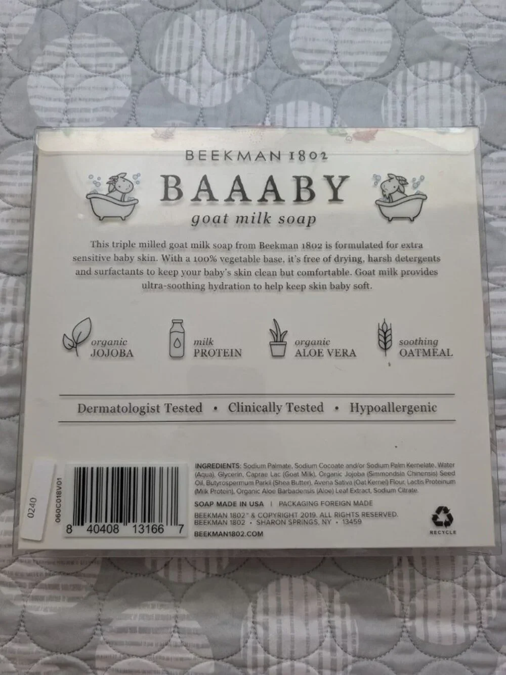 Beekman 1802 Baaaby goat Milk Bar Soap 4-piece Set for Sensitive Skin Organic